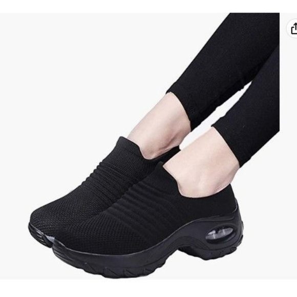 Sock Sneakers Women Walking Shoes Comfortable Mesh Slip On Size 7.5 - Picture 2 of 4
